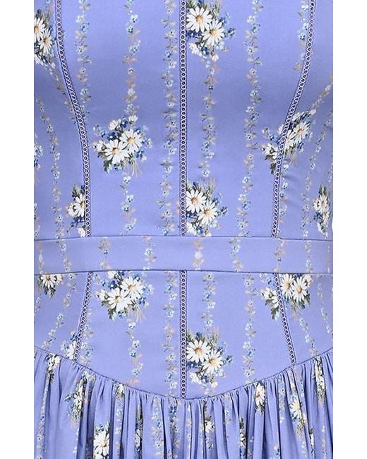 house of cb ysabella dress blue Ysabella Maxi (White Posy) main image 1