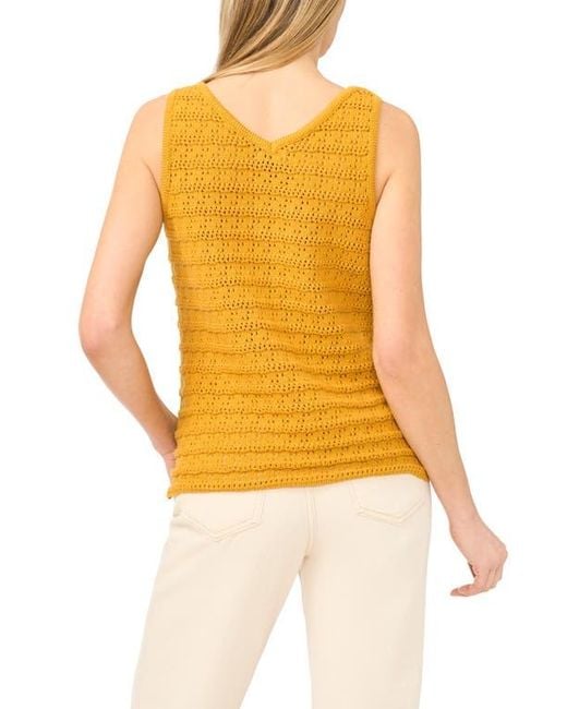 Halogen® Orange Openwork Sleeveless Sweater
