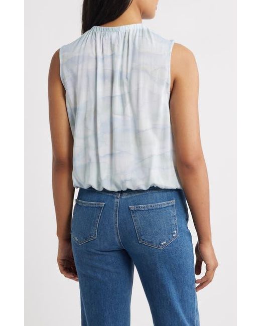 Cloth & Stone Blue Bubble Tank Top