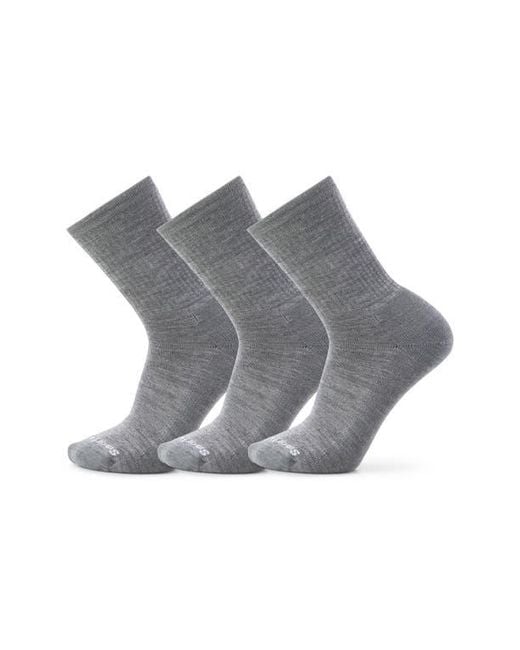 Smartwool Gray 3-Pack Everyday Solid Rib Crew Socks for men