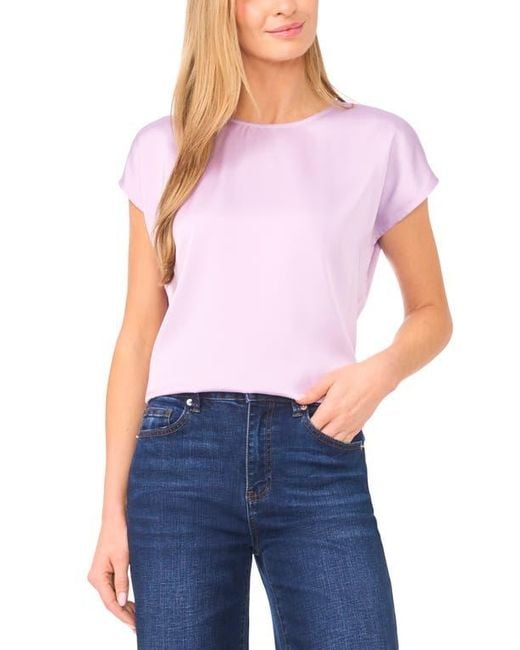 Halogen® Blue Print Cap Sleeve Blouse