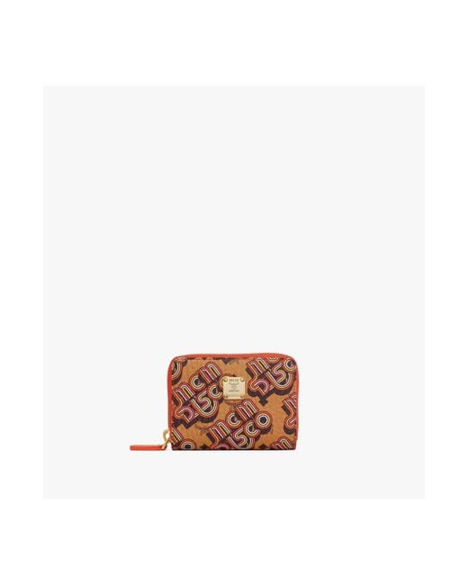 MCM White Aren Zip Wallet