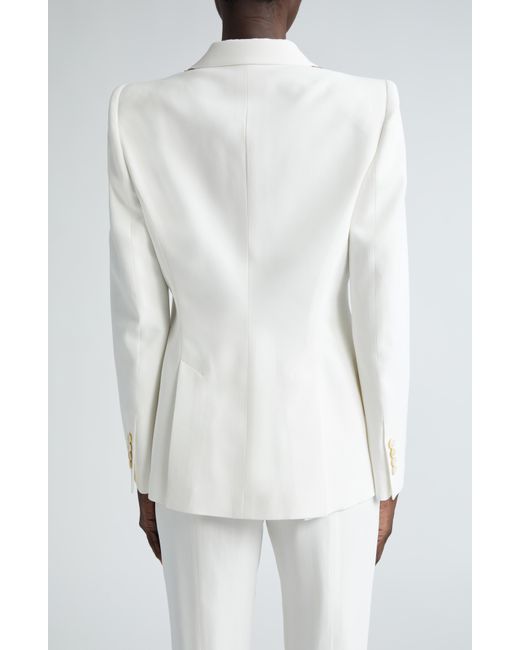 Alexander McQueen White Embellished Shoulder Cutout Blazer