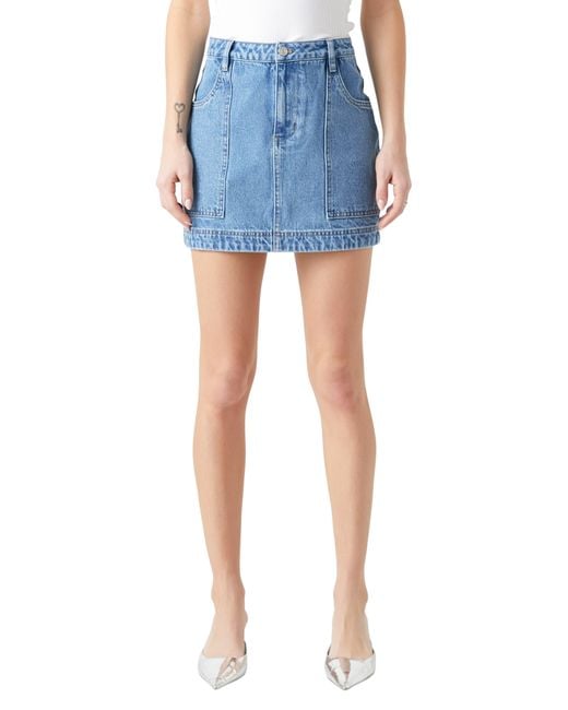 Grey Lab Blue Miniskirt