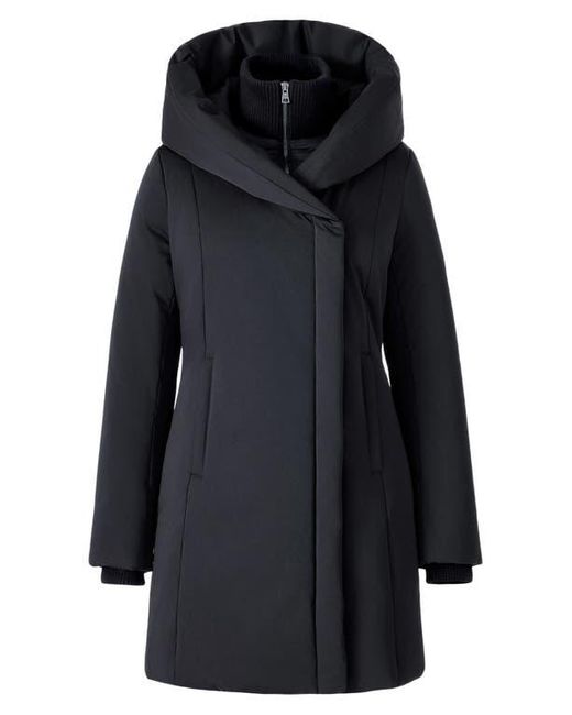 SOIA & KYO Black Camelia Water Repellent 700 Fill Power Down Coat