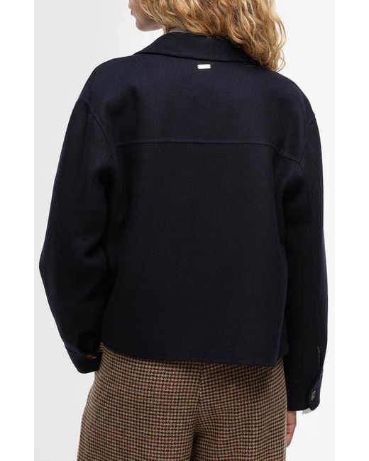 Barbour Black Ashdon Double Face Wool Blend Overshirt