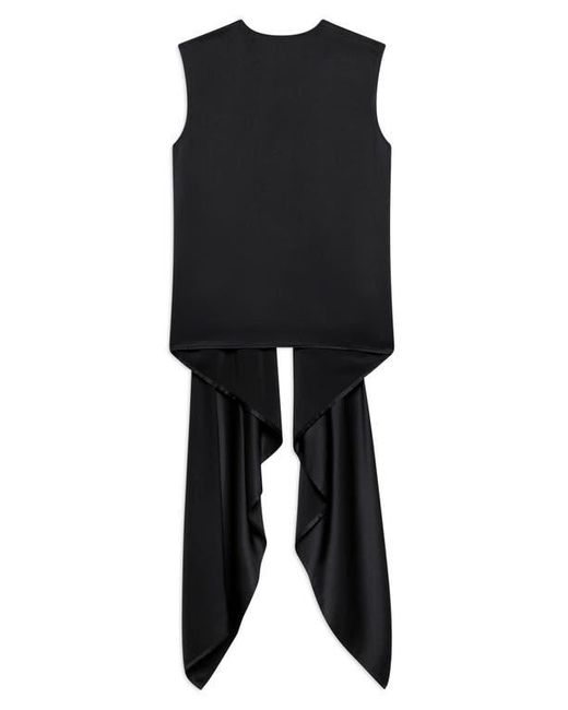 Helmut Lang Black Scarf Drape Detail Reversible Silk Top