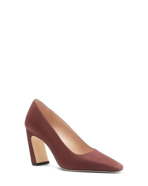 Stuart Weitzman Brown Stassi Croc Embossed Leather Pump