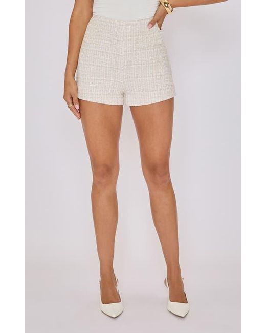 Vici Collection White Paige High Waist Tweed Shorts
