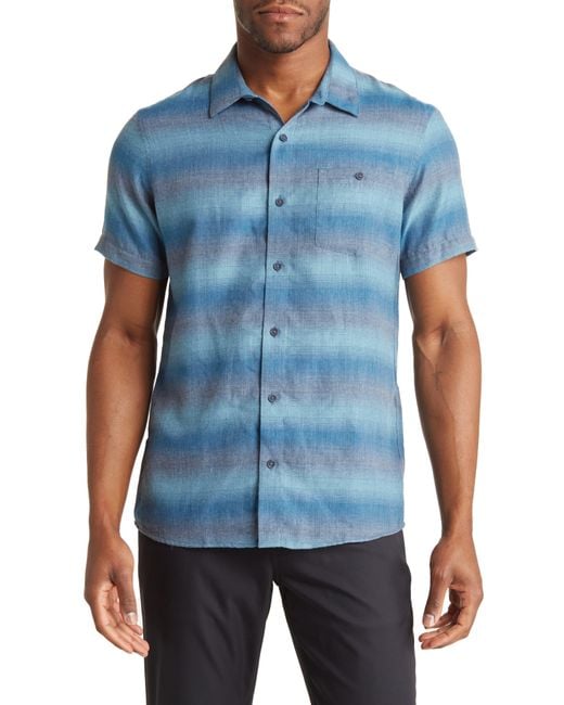 Travis Mathew Neighbors Pool Short Sleeve Button-up Shirt in Blue for ...