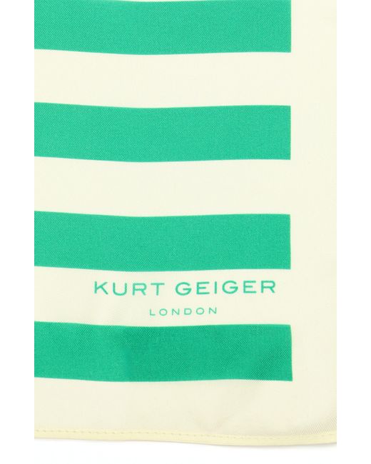 Kurt Geiger Green Mixed Stripe Silk Bandana