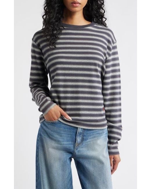 Damson Madder Gray Stripe Long Sleeve T-Shirt