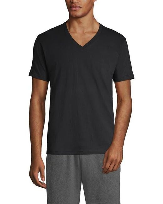 Lands' End Black V-Neck Undershirt 3 Pack for men