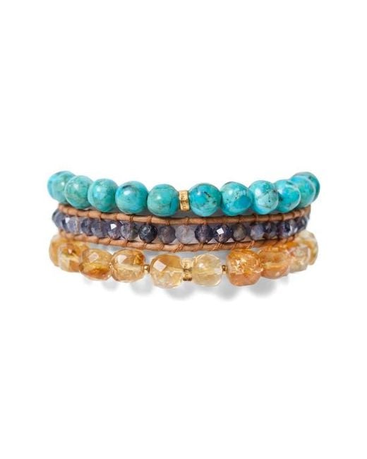Chan Luu Blue Trinity Bracelet Set