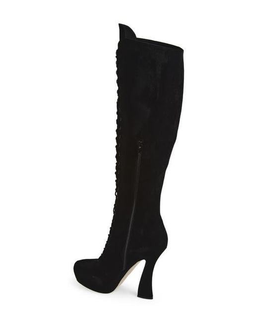 Jeffrey Campbell Black Pop-Off Faux Suede Tall Boot