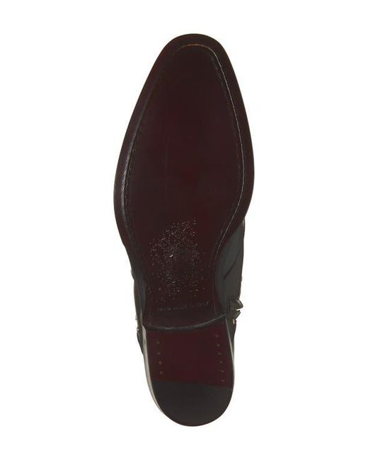 John Varvatos Black Ludlow Stud Wingtip Zip Boot for men