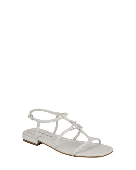 Calvin Klein White Sindy Ankle Strap Sandal
