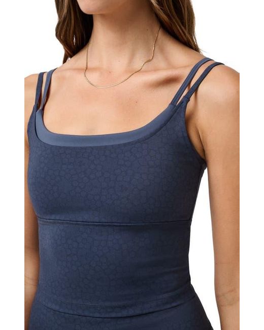 Travis Mathew Blue Move Double Strap Crop Tank
