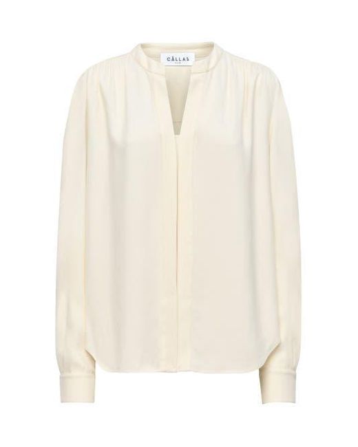 Callas Milano White Athena Relaxed Fit Athena Long Sleeve Shirt