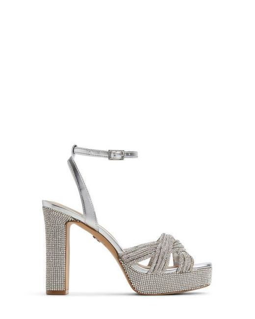 ALDO White Shimma Platform Ankle Strap Sandal