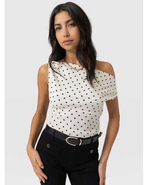 Saint + Sofia White Raye Cowl Cami