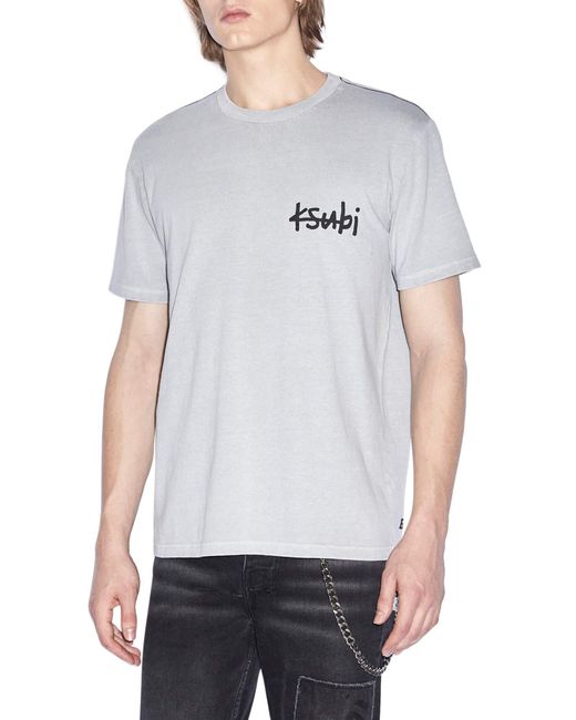 Ksubi Gray Lock Up Kash Graphic T-shirt for men