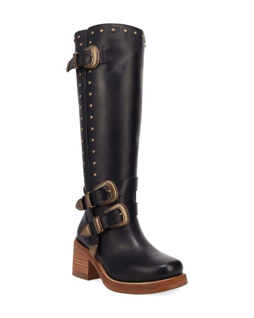 Dingo Black Fillmore Studded Knee High Boot
