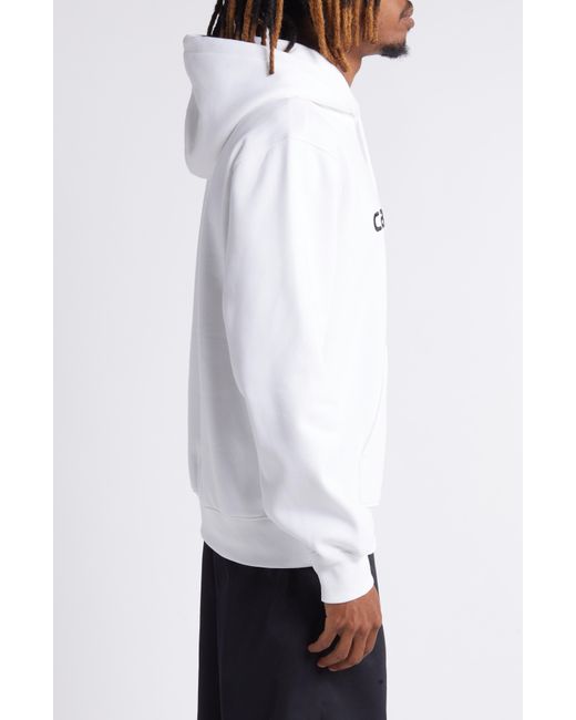 Carhartt White Logo Embroidered Hoodie for men
