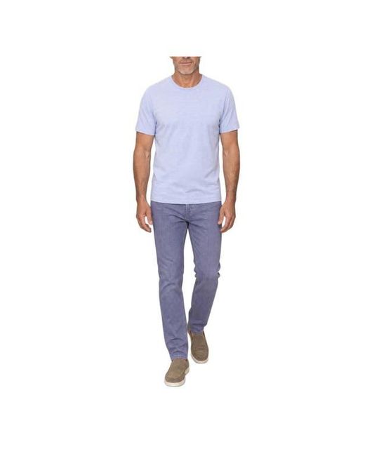 Robert Talbott Blue Davis Pique Linen Tee for men