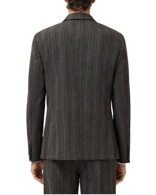 John Varvatos Black Silo Stripe Wool Blazer for men