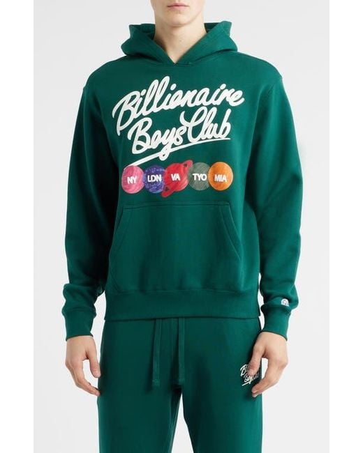 BBCICECREAM Green Script Cotton Graphic Hoodie for men
