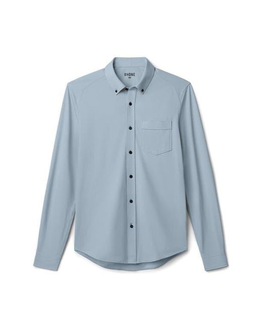 Rhone Blue Effortless Oxford Performance Button-Down Shirt for men