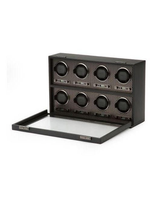 Wolf Black Axis 8 Piece Watch Winder for men