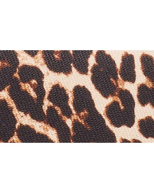 Kate Spade Brown Natasha Downtown Leopard Fabric Top Handle Bag