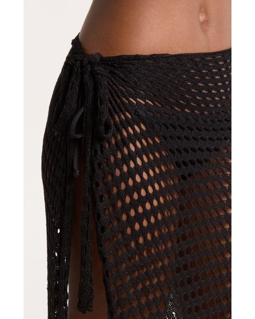 Nordstrom Black Open Stitch Cover-up Skirt