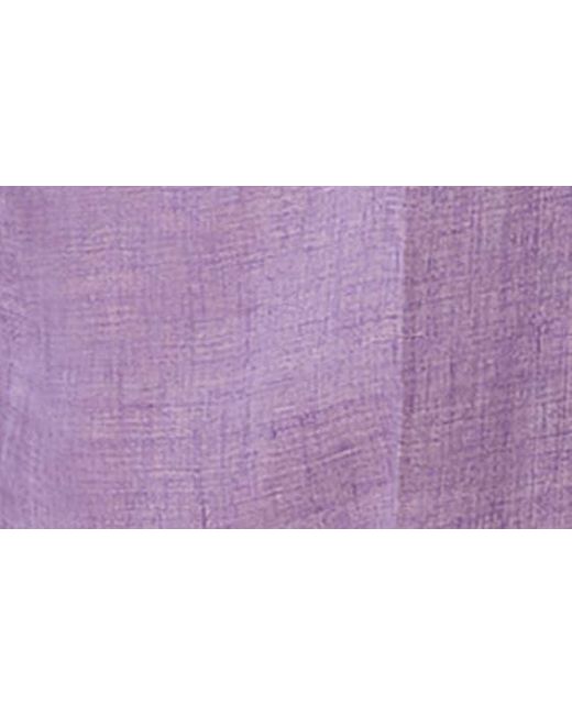 Marina Rinaldi Purple Euclide High Waist Linen Pants