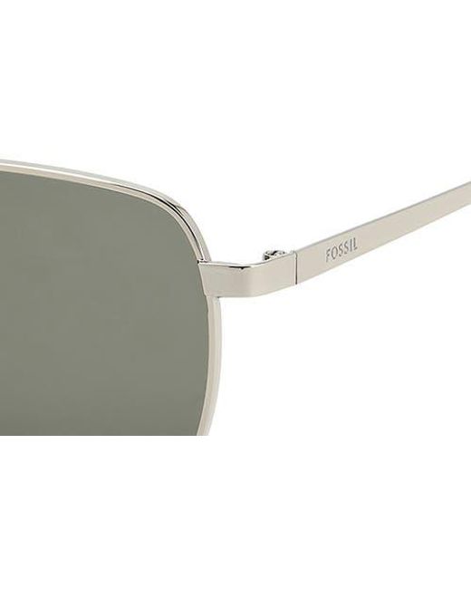 Fossil Gray 58Mm Rectangular Sunglasses for men