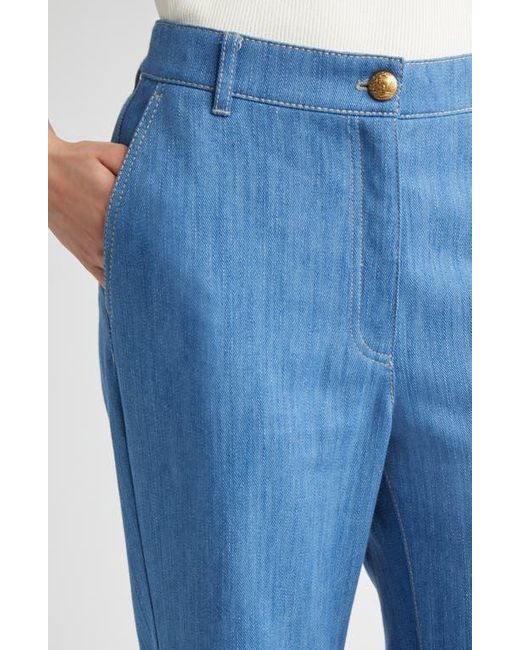 Akris Punto Blue Celia High Waist Wide Leg Jeans