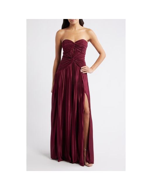 Lulus Women's Red Florence Twist Front Strapless Dress