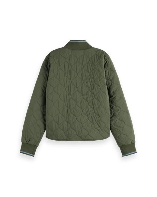 Scotch & Soda Black Reversible Quilted Bomber Jacket