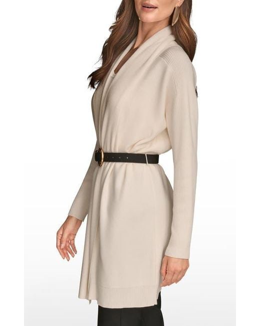 Donna Karan Natural Belted Cardigan