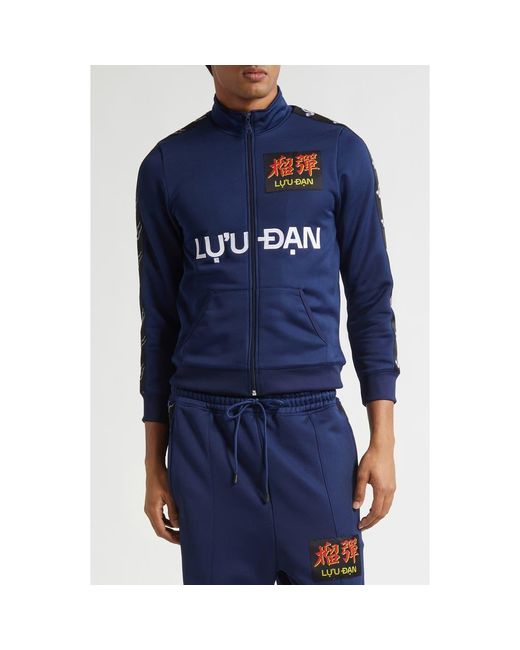 Lu'u Dan Blue Shrunken Track Jacket for men