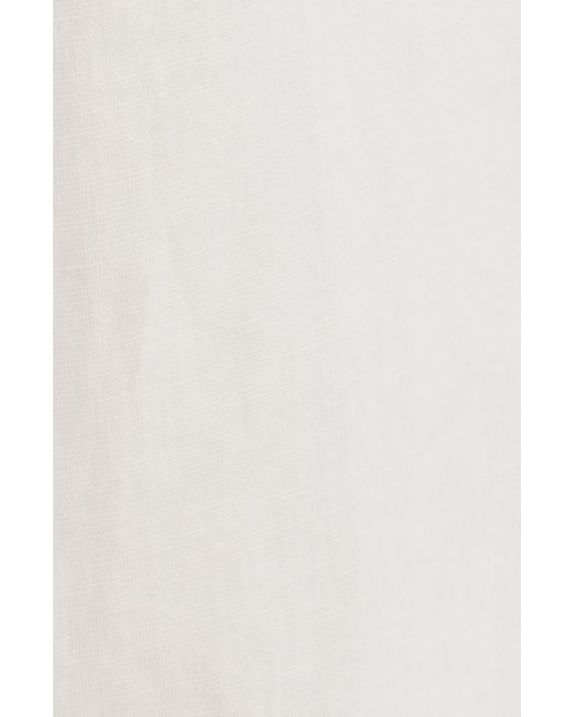 FRAME White Drawstring Slit Hem Cotton Blend Lounge Pants