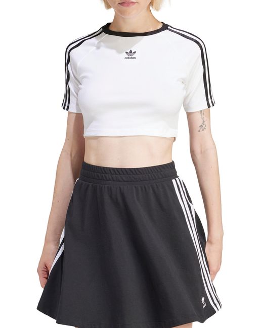Adidas Originals Black 3-stripes Crop T-shirt