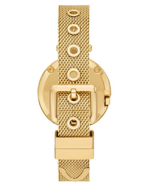 Tory Burch Metallic The Small Pierced Mesh Strap Watch, 30Mm