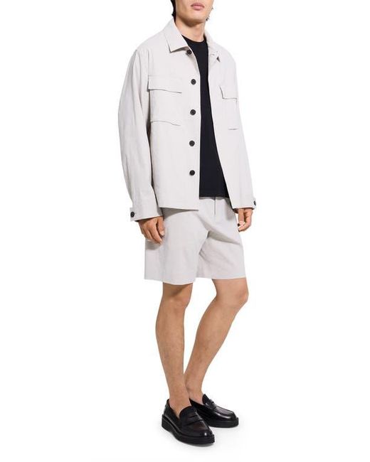 Theory White Mod Linen Blend Field Jacket for men