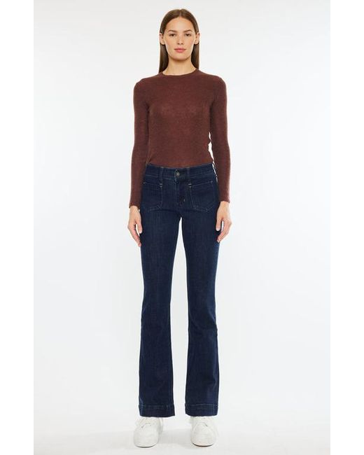 Kancan Blue Star Mid Rise Bootcut Jeans