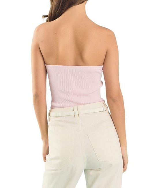 Endless Rose White Strapless Rib Top