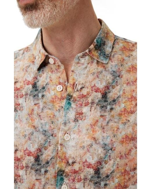John Varvatos Black Luca Paint Pattern Button-Up Shirt for men
