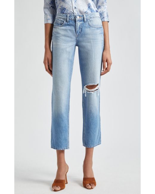 L'Agence Blue Nevia Low Rise Slouch Straight Leg Jeans